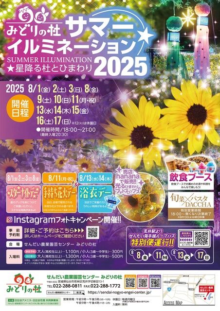 みどりの杜サマーイルミネーション2025 〜星降る杜とひまわり〜