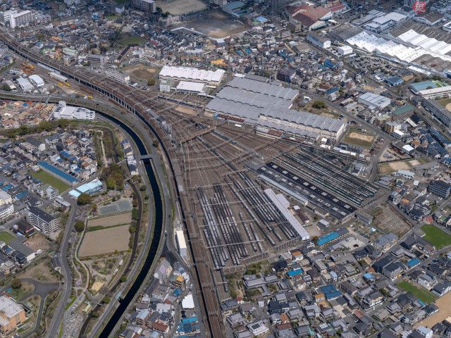 高架駅に“謎のブロッコリー”が生えてる!? 屋根貫通の不思議な光景なぜ？ 「京阪の名物」を空から観察