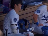 なんでホームラン入るの？ 大谷翔平、ベンチで見せた“笑顔”が話題に「優しいなw」 若手捕手もニコニコの“ほっこりシーン”「教えて大谷先生」