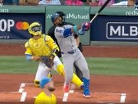 大谷翔平が174キロ驚速弾→テオスカーもグリーンモンスター越え特大弾…ド軍、驚異の2発にCY賞候補左腕は“唖然”→“呆然”