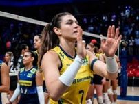 女子バレーTV放送で「応援してしまう笑」　185cmブラジル女子に視聴者釘付け「相変わらずかっこいい」　日本でもお馴染み31歳