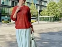 爽やかで品よく見えてお気に入り♪白のUNIQLOタックワイドパンツ夏のコーディネート