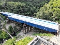雪崩で流失の出逢橋　仮橋、お盆前に開通へ　福島県只見町の国道２５２号