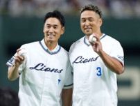 元西武・中島宏之氏が東京Dに登場　イケメンコンビの“相棒”と登場…胸熱のピッチに大歓声