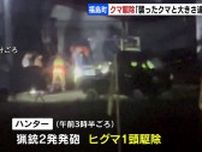 体長約2メートル、体重218キロのヒグマ１頭駆除　未明の住宅街　新聞配達員を襲った個体かどうかDNA型鑑定へ　北海道福島町