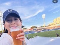「サッカーでビアガーデンでお祭りで」元ＴＢＳ・青木裕子アナ、あちこちでビール満喫
