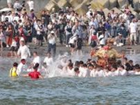 海中みこし迫力満点　白糠