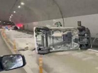 松山自動車道でトラックと軽が衝突し男性死亡 トラックが対向車線にはみだしたか 現場は「対面通行」の高速道路 愛媛県