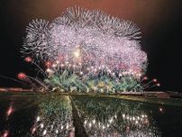 夜空と水田に3000発が彩る　たまむら花火大会　群馬・玉村町