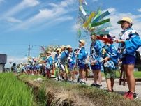 ササ竹振って豊作祈る　富山県南砺市の福光地域で荒木ねつおくり祭り