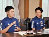東京デフリンピックで「金」を　サッカーの湯野、中尾選手が県庁で意気込み