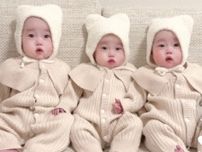 「こんなに愛おしい薄毛があるとは」三つ子の赤ちゃんの自撮り動画にメロメロ「頭全部一緒すぎて♡」「宝物すぎる」