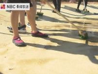 平和祈念式典まで２週間「平和の泉」清掃　【長崎】