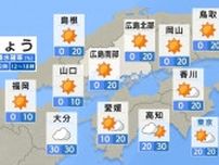 【きょう7/25(金)広島天気】引き続きよく晴れて夏空広がる　危険な暑さに警戒　