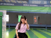 146cmの体から豪快スイング！二刀流アイドル・越まりん、ミニスカ美脚のバッティングムービーにファンの視線釘付け！