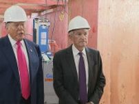 トランプ大統領がFRB本部を異例の訪問「金利が最後の小さな障害」視察中も持論主張　政策金利引き下げめぐり対立しているパウエル議長と視察