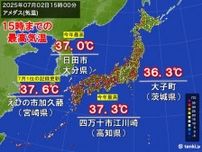 2日も真夏日600地点超え　宮崎県で7月1位の暑さも　夜も暑く夜間の熱中症に注意
