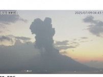 桜島では今朝爆発的な噴火　明日10日にかけて鹿児島市街地に降灰の可能性