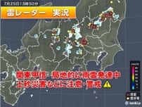 関東甲信で雨雲発達中　群馬に大雨警報　25日夜にかけて局地的に非常に激しい雨も