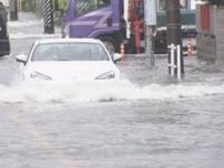 車が水しぶきあげて進む…17日の東海地方は各地で激しい雨 岐阜と三重の一部に「避難指示」東海道新幹線に遅れも