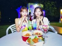 ＣａｎＣａｍ読者モデル・斉藤里奈＆南香菜絵　ナイトプールを堪能「夏の思い出を作ってください！」