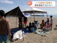 肌焼く日差し！11日連続の猛暑日　暑さで海水浴場にぎわうも救急搬送6人　熱中症に厳重警戒