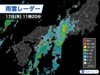 東海〜四国で激しい雨に　道路冠水や土砂災害に警戒